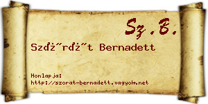 Szórát Bernadett névjegykártya