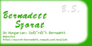 bernadett szorat business card